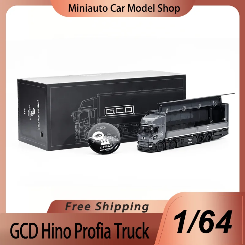 Nuevo en Existencia, Gcd 1:64, Camión de Remolque de Contenedor Hino Profia, Modelo de Aleación Fundida a Presión en Miniatura, 2025, Edición Limitada Especial, Juguetes de Coche, Regalo para Niños