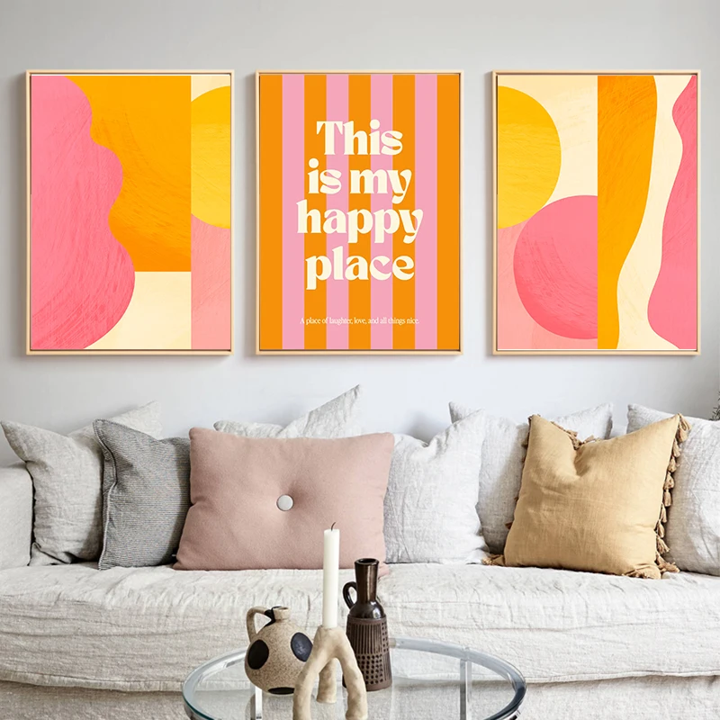 Happy Soleil Print Sunkissed Sunset Bliss Gallery Wall Art Print Poster Canvas Painting Decorative Picture for Modern LivingRoom