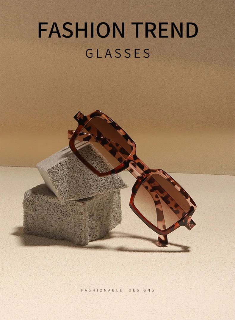 Vintage quadratische Sonnenbrille für Damen und Herren, rechteckige Sonnenbrille, ovale Sonnenbrille für Damen und Herren – Detail 1