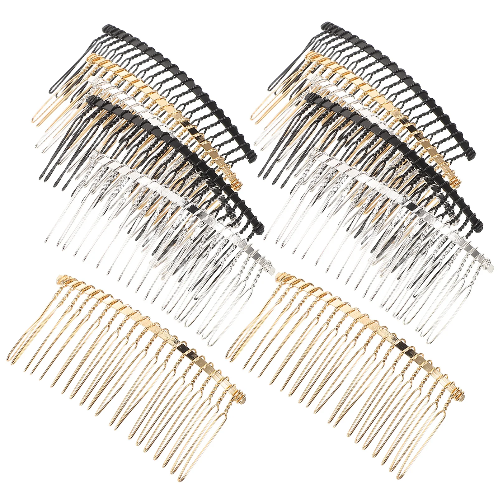 

12pcs Metal Chignon Pins 20-Teeth Hair Forks Vintage Side Combs Fine-Tooth Hair Sticks For Weddings Daily Styling Secure Updo