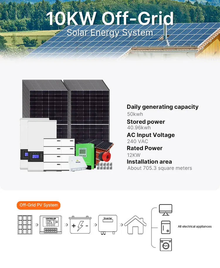 All in One off Grid Solar System 5kw Solar Power System Lithium Ion Batteries 10kw