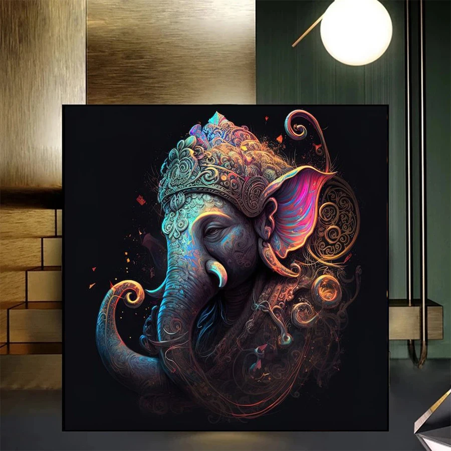 Diamond Painting Ganesha Elephant God India Hindu Lord Art Religion Cross Stitch Diamond Mosaic Picture Embroidery Handicraft