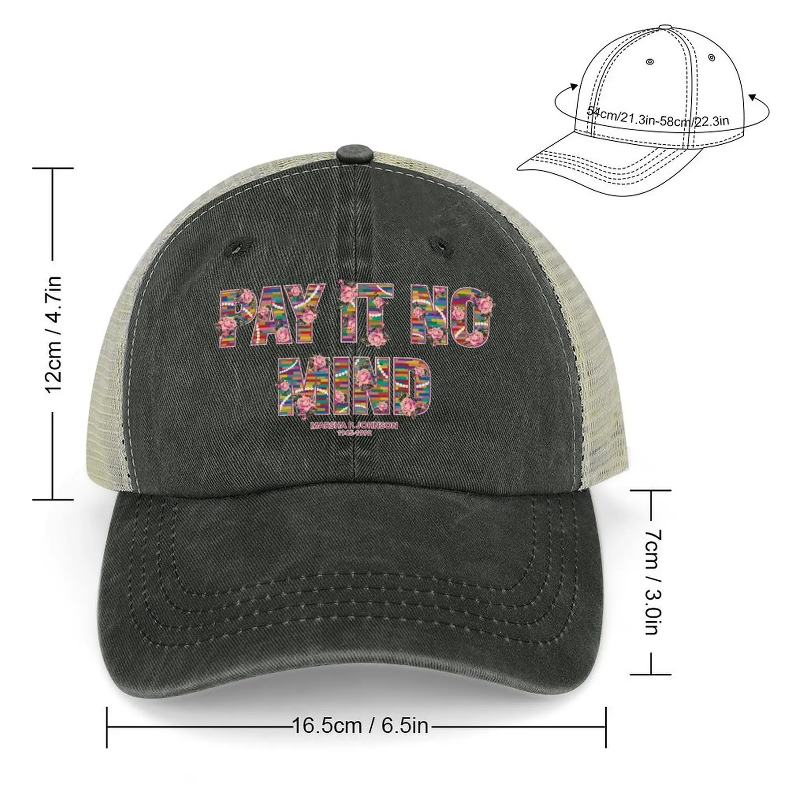 Marsha P Johnson Tribute: Pay It No Mind Cowboy Hat fashionable Hat Beach Baseball For Men Women's