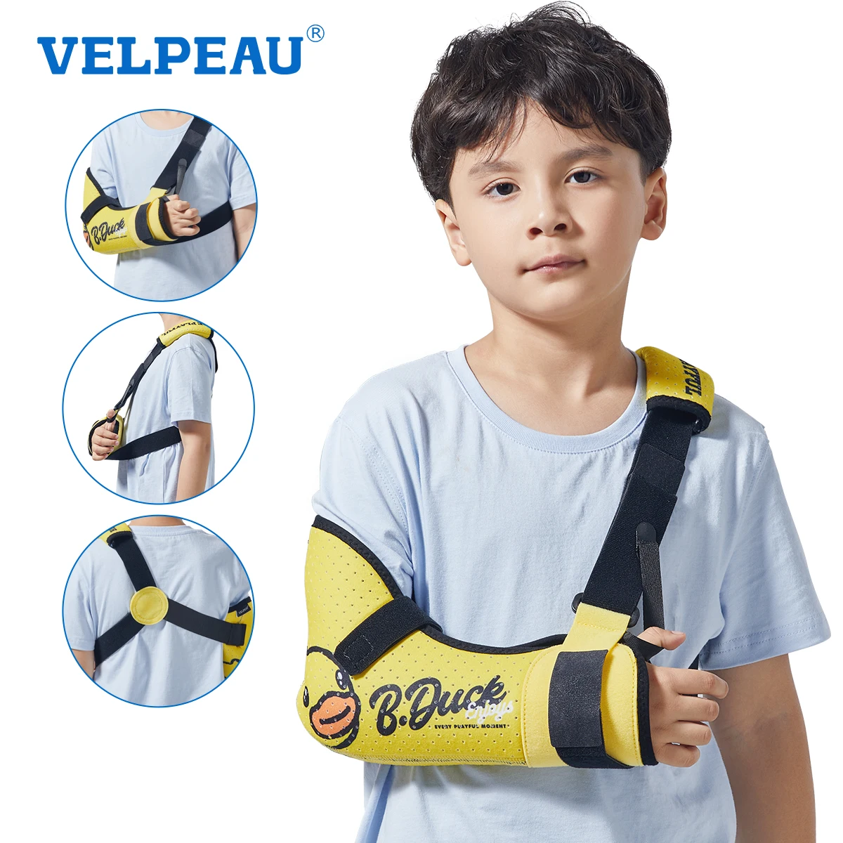 

VELPEAU Arm Sling Kids Adjustable Elbow Brace for Fixing Forearm and Broken Hand Shoulder Support Immobilizer for Children