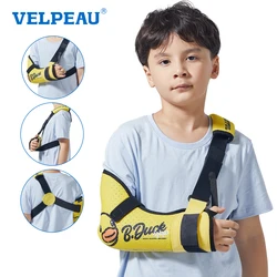 VELPEAU Arm Sling Kids Adjustable Elbow Brace for Fixing Forearm and Broken Hand Shoulder Support Immobilizer for Children