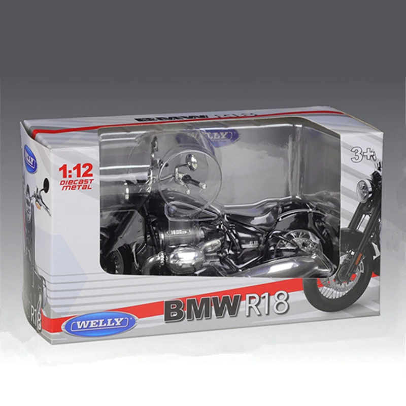 WELLY 1:12 BMW R18 2020 Alloy Motorcycle Model Simulation Diecasts Metal Toy Street Cruise Motorcycle Model Collection Kids Gift