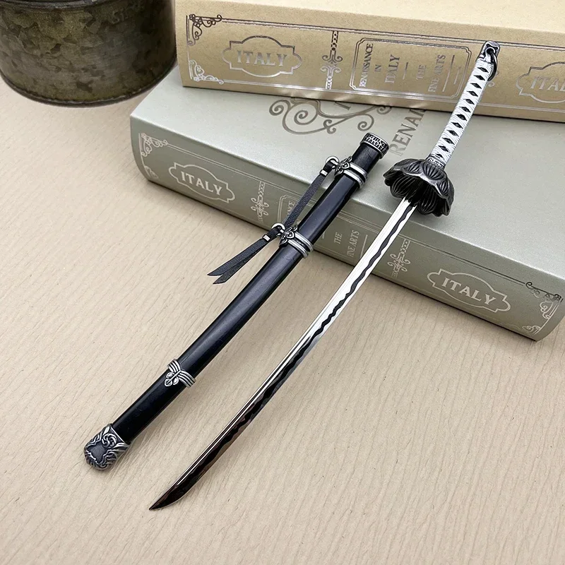 26cm Sekiro:Shadows Die Twice Game Replica Black Mortal Blade Kaimon Katana Metal Weapon Model Genichiro Ashina Wolf Collectible