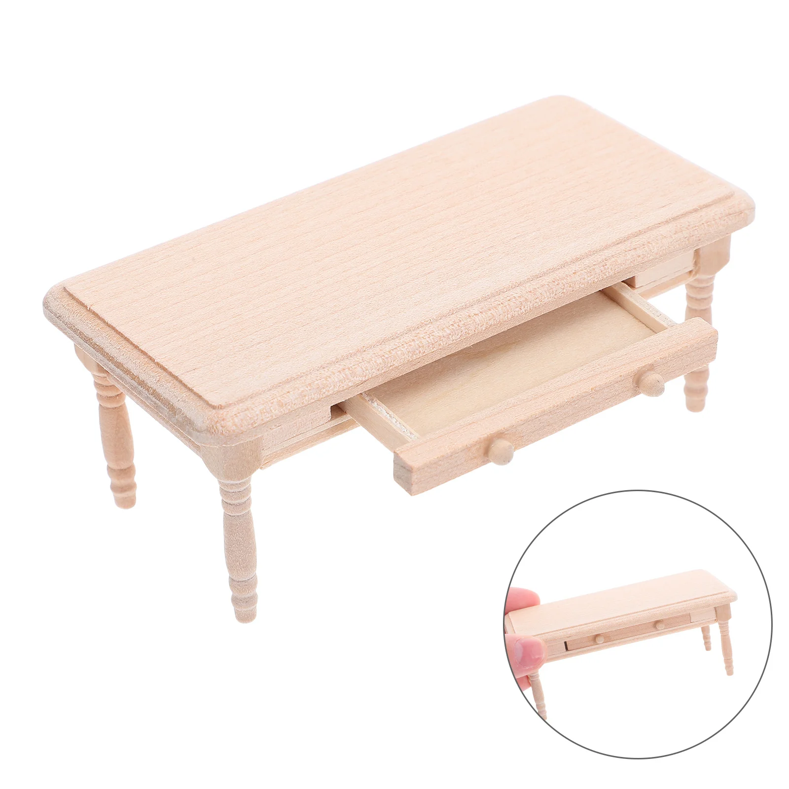 Miniatuur Huismeubilair Poppenhuis Schaal Lade Tafel Stoel Poppenhuis Ornamenten Bureauaccessoires