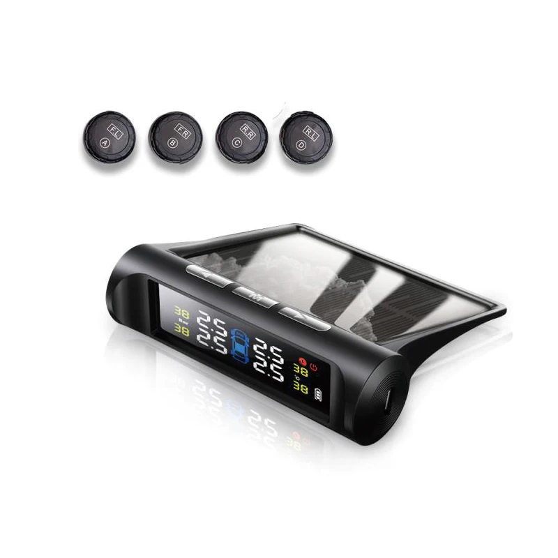 

Digital LCD Display Tire Pressure Monitoring System (tpms) Blue Tooth With 4 External Tpms Sensors
