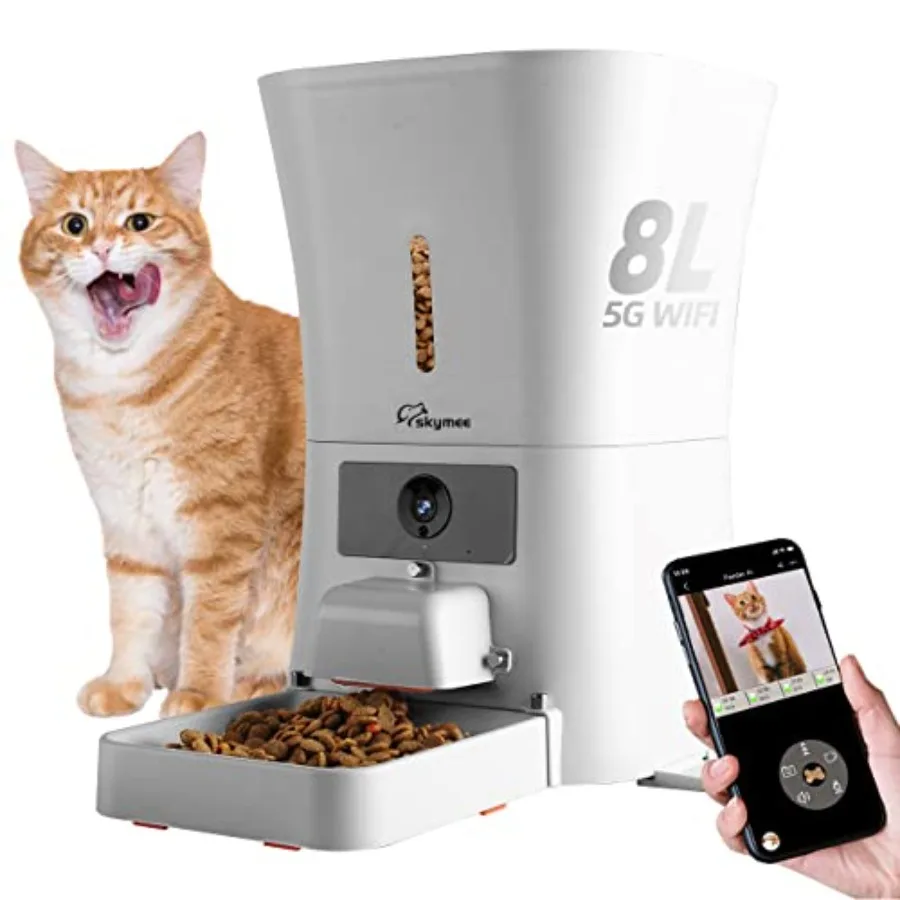 

8L/12L 2.4G 5G WiFi Automatic Large Dog Feeder Automatic Cat Feeders with 1080P Full HD Pet Camera Treat Dispenser Night Vision