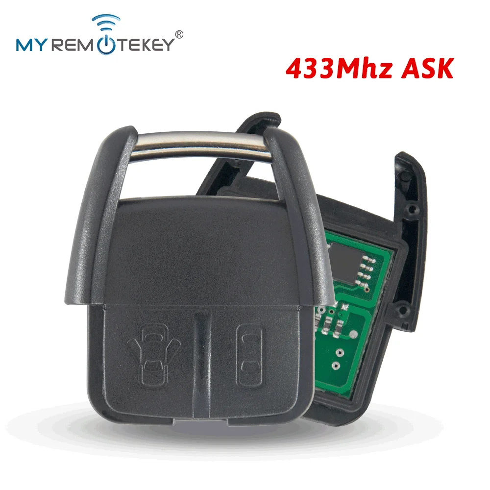 

MYREMOTEKEY 2000 2001 2002 2003 2004 для Opel Vauxhall Holden Astra G Zafira A ключ от автомобиля 93176615 брелок 2 кнопки 433 МГц дистанционный ключ