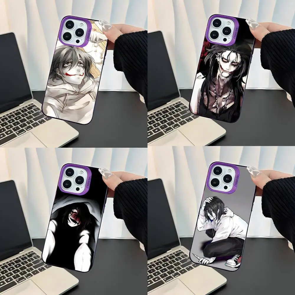 

Creepy Urban Killer Jeff For iPhone 17,16,15,14,13,12,11,Mini,Pro,E,SE4,XS,MAX Purple Shockproof Candy Matte Cover