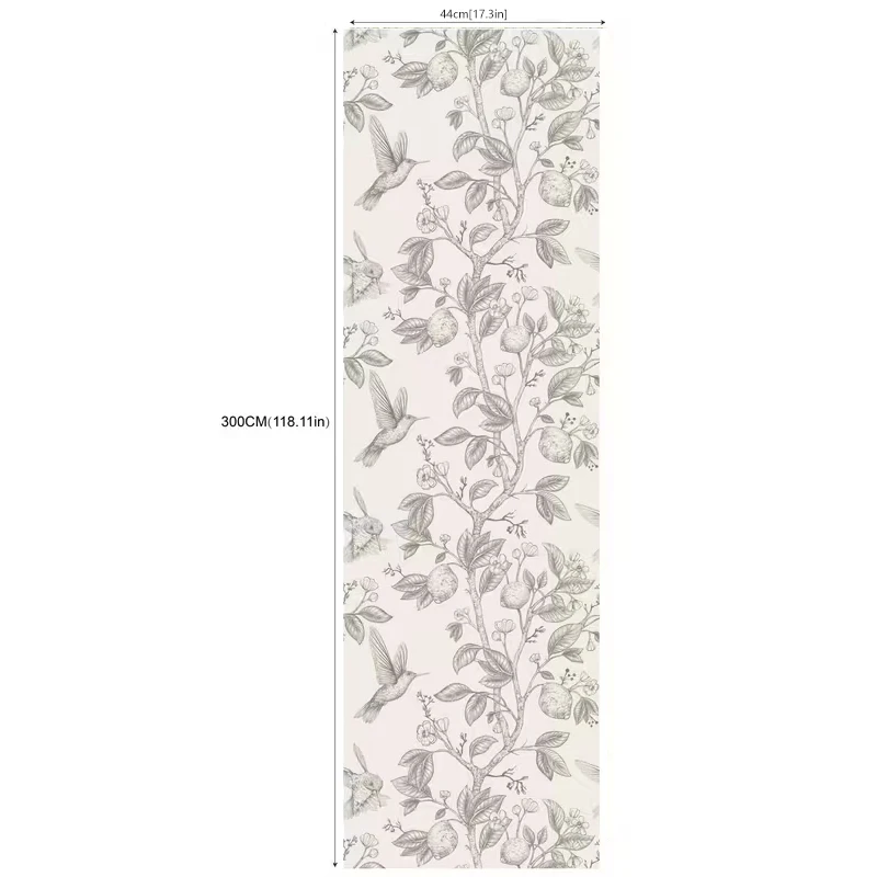 Sketch Bird Rabbit Fruit Tree Peel Stick Wallpaper Self Adhesive Vintage Floral Wall Sticker Removable Mural Bedroom Nursery Hom