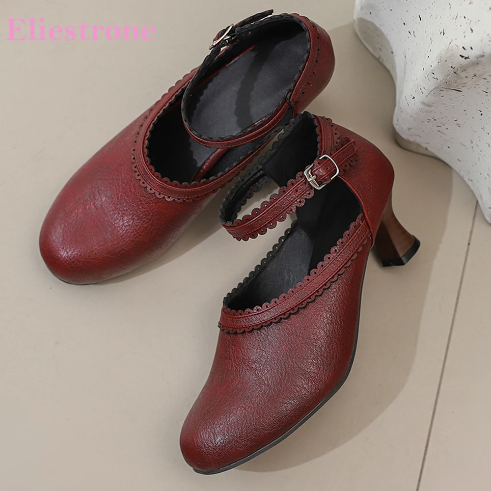 

2025 Фирменная Новинка Sweet Wine Red Black Женские туфли телесного цвета Горячие туфли с круглым носком на высоком каблуке Женская обувь Плюс Маленький большой размер 32 43 47 50