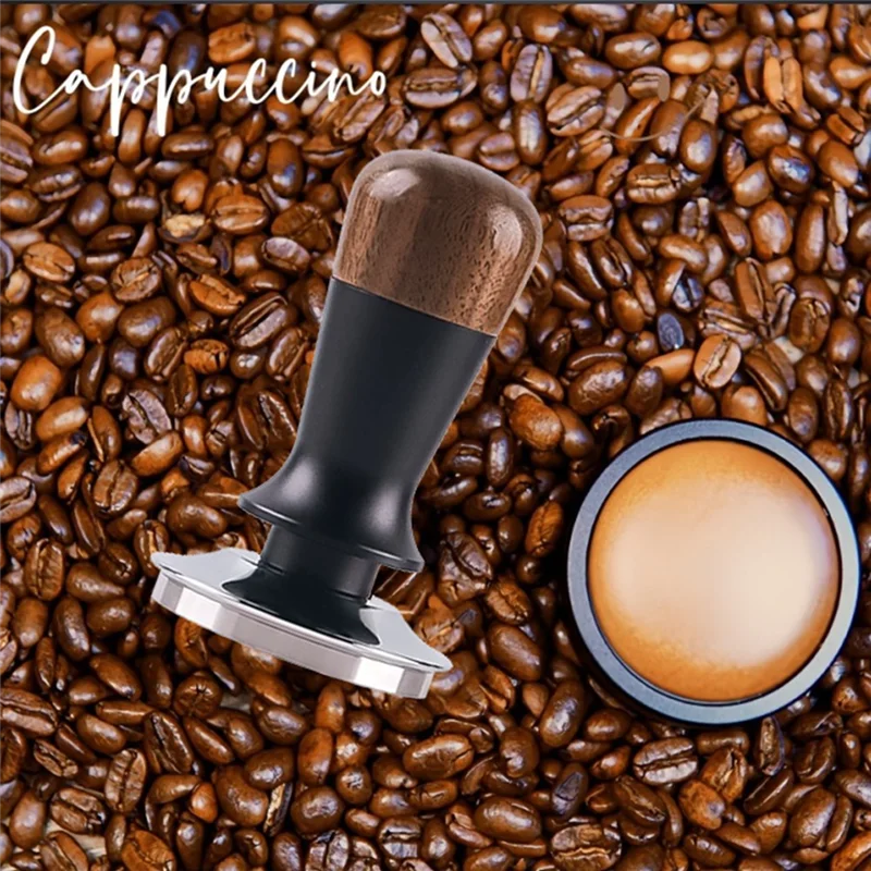 B59B-Flat Base 51MM Espresso Tamper Constant Force Impact Coffee Distributor Leveler Tool