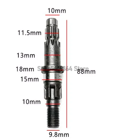 6-Tooth Output Shaft for Brush Cutter and Trimmer - Specially Designed Axis for Grass Cutting Machine Front Axle
