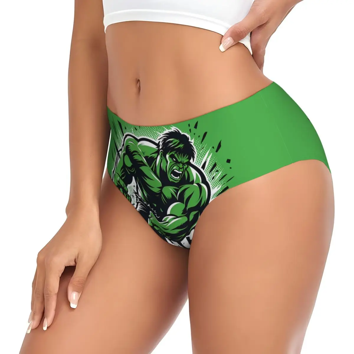 Biancheria intima calda comfort da donna con mutandine brevi personalizzate Hulk Green Anger Smash