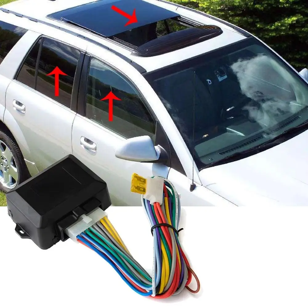 For 4 Doors Power Window Closer Automatic System Folding Kit Auto Close Windows Alarm System Wire Harness Intelligent Module