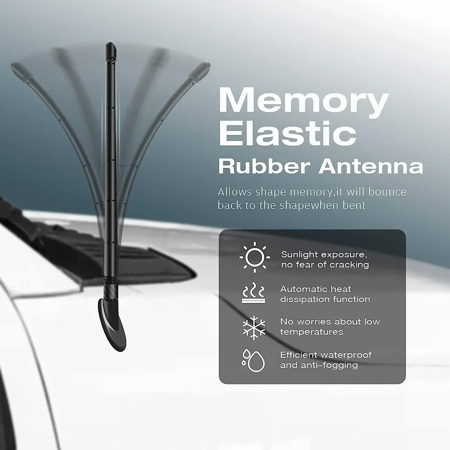 Antenna for 2009-2023 13 Inches for Ford F150 Flexible Antenna Replacement with Optimized FM/AM Reception