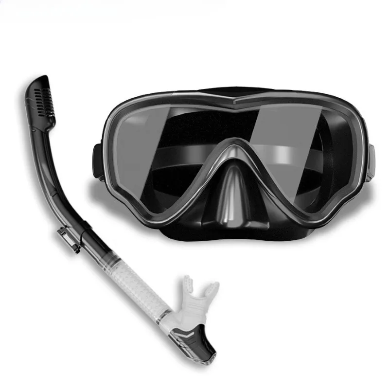 

Diving goggles snorkel set men's and women's adult large frame silicone diving