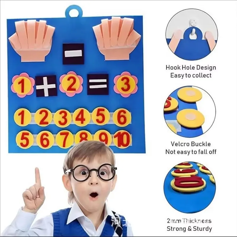 1 PCS Kids Montessori Speelgoed Vilt Vinger Nummers Wiskunde Tellen Speelgoed Vroeg Leren Intelligentie Ontwikkeling Peuter Leermiddel