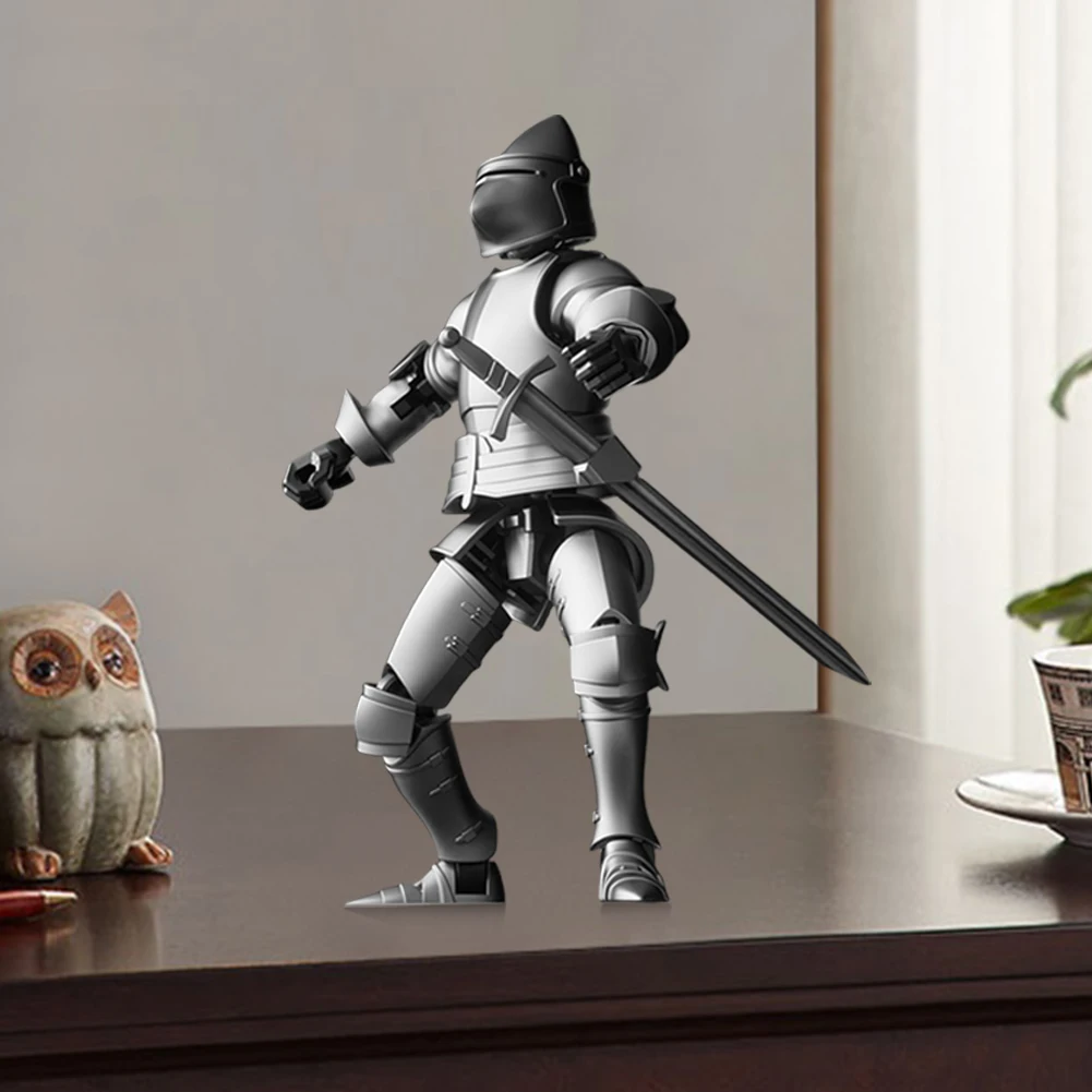 C2 3D Printing Medieval Knight with Shields Movable Mechanical Craft  Mannequin Dummy Figure Home Desk Decoration