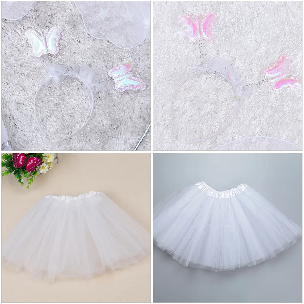 

Glowing Wings Skirt Set Premium Quality Kids Costume Tulle Girls Birthday Parties Stage Costumes Theme Halloween