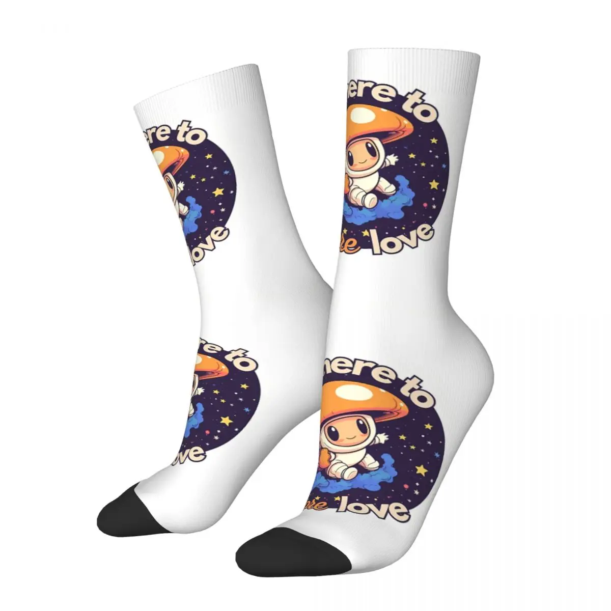 Hip Hop Vintage Space Explorer Crazy Men's Socks Mushroom Unisex Street Style Pattern Printed Funny Novelty Crew Sock Boys Gift