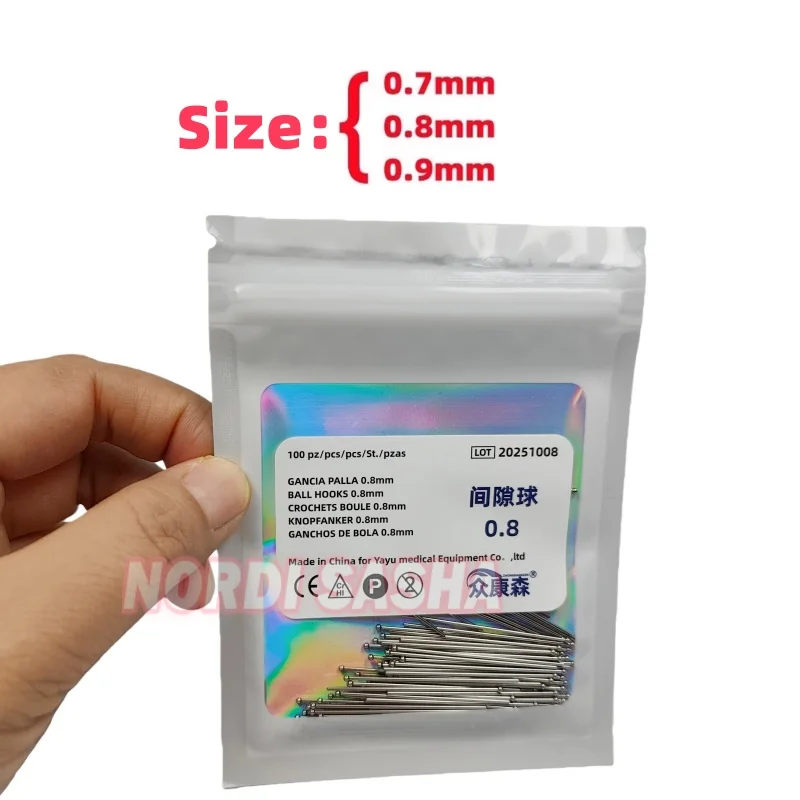 

20pcs/Lot Dental Ball Retainer Orthodontic Clasp Anchor Stainless Steel Ball Clasps Wire Teeth Position Hold 0.7/0.8/0.9mm