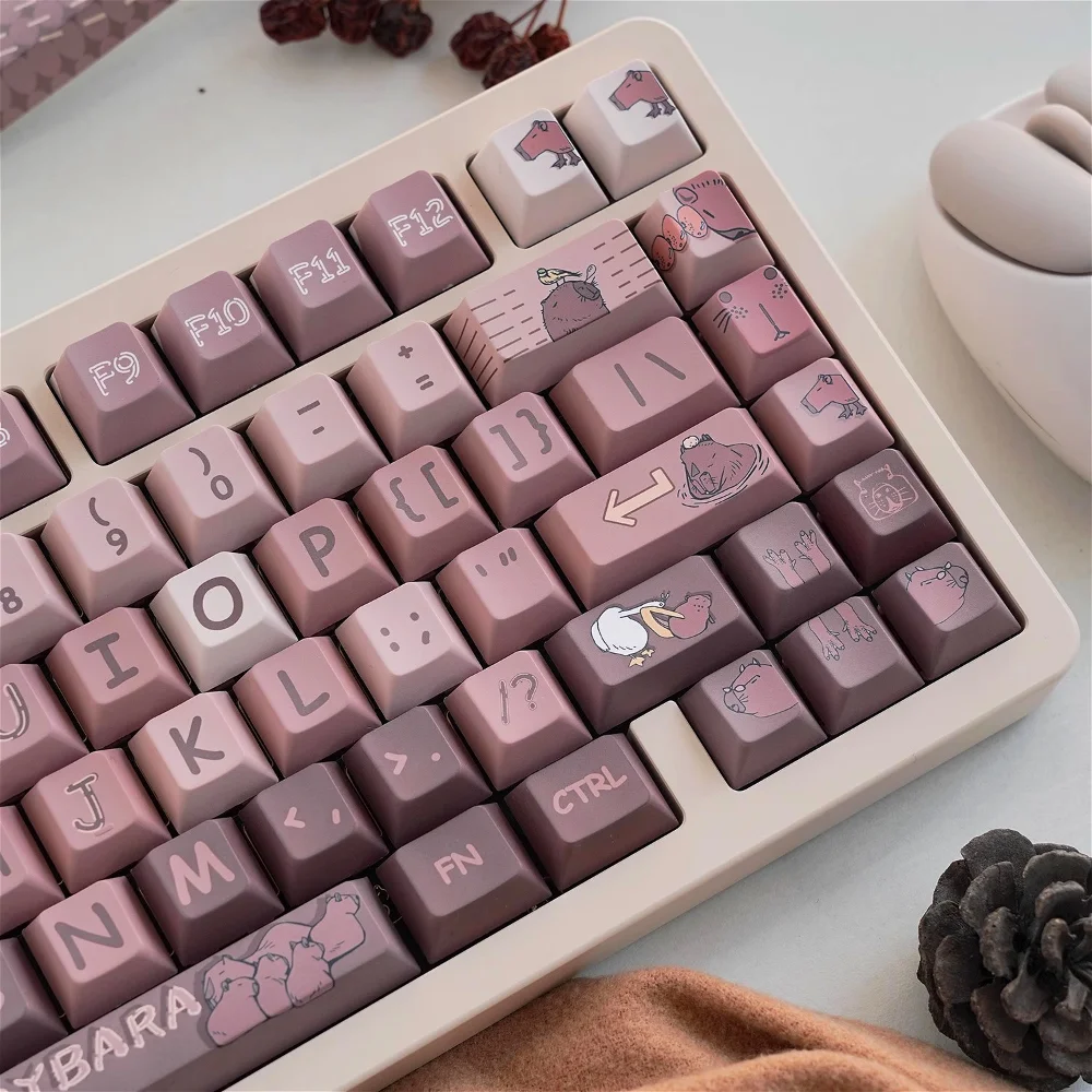 

Cherry PBT Keycaps 129 Keys Capybara for Customized 60/80/87/98/104/108 Mechanical Keyboards