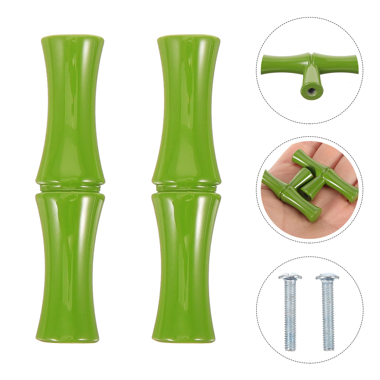 

2pcs Bamboo Shaped Zinc Alloy Drawer Pull Handles for Kitchen Cupboard Wardrobe Furniture Knobs Vintage Cabinet Hardware Single