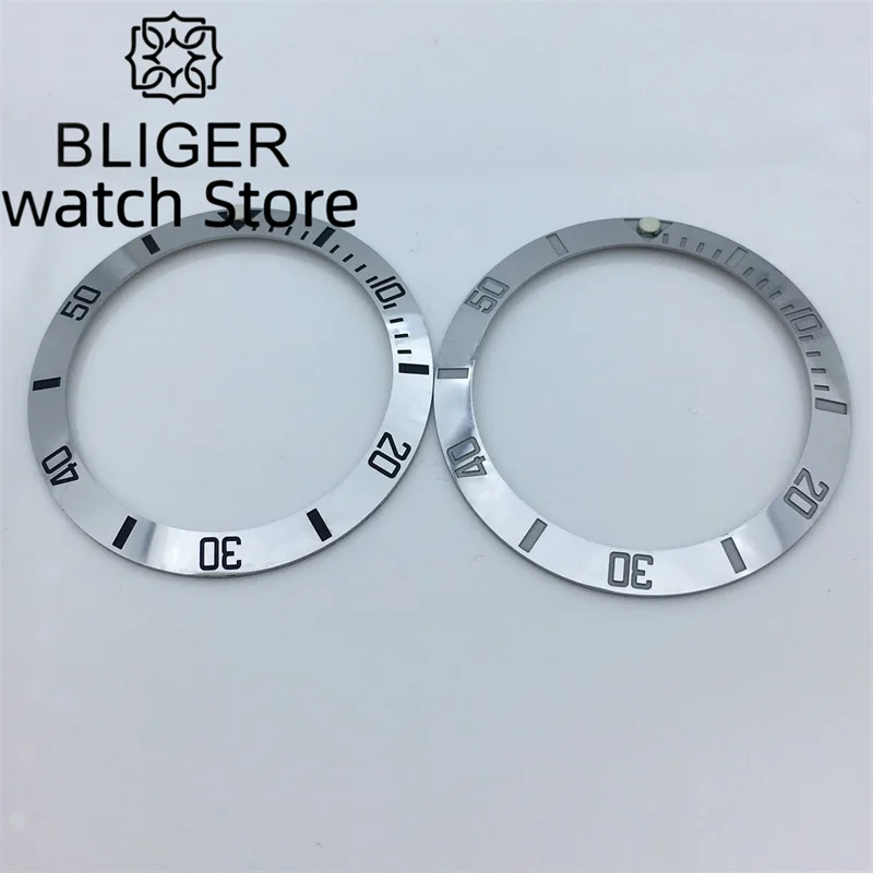 BLIGER Watch Bezel 38mm*30.6mm Aluminum Watch Bezel Insert  Fit 40mm Watch Case Accessories