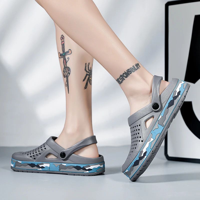 Summer Men Shoes Clogs Slippers Men Garden Flat Sandals Platform Sandals Man Water Shoes Male Sneakers Outdoor Home Slippers view 6