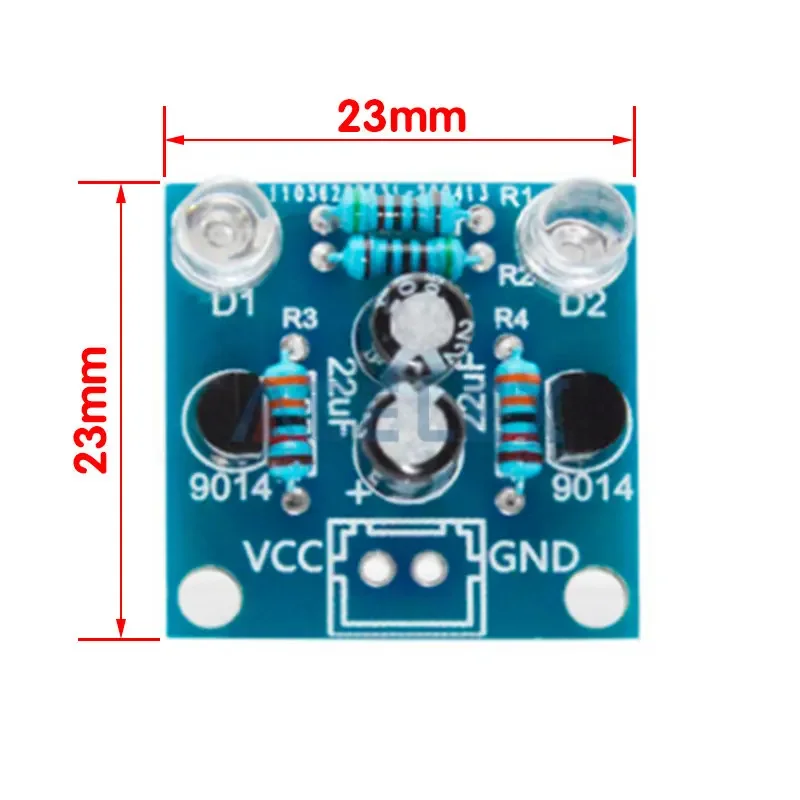 MHT11 Simples 5MM LED Flash DIY Kits DC 3V-14V Circuito Eletrônica Suite 1.6mm Peças para Arduino Piscando Kit