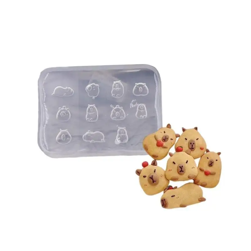 J78F البسكويت الصغيرة قالب الكعكة دمية مصغرة المعجنات كعكة الخبز قالب DIYs الطين الغذاء اللعب قالب من السيليكون لعشاق DIY