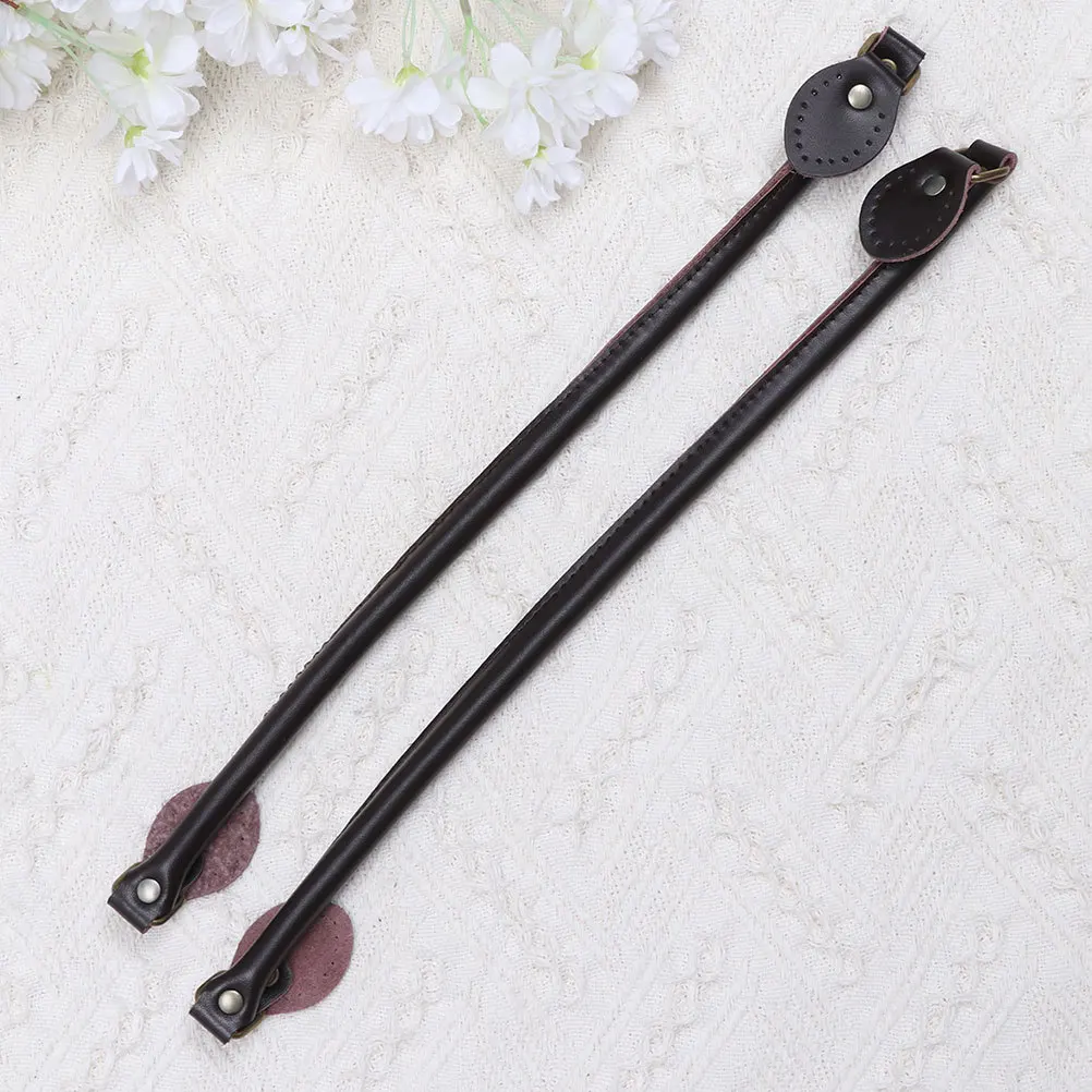 

Cowhide Handbag Strap Deep Coffee Comfortable Durable Replacement for Tote Bag Pouch DIY Sewing Bag Handle Shoulder Belt