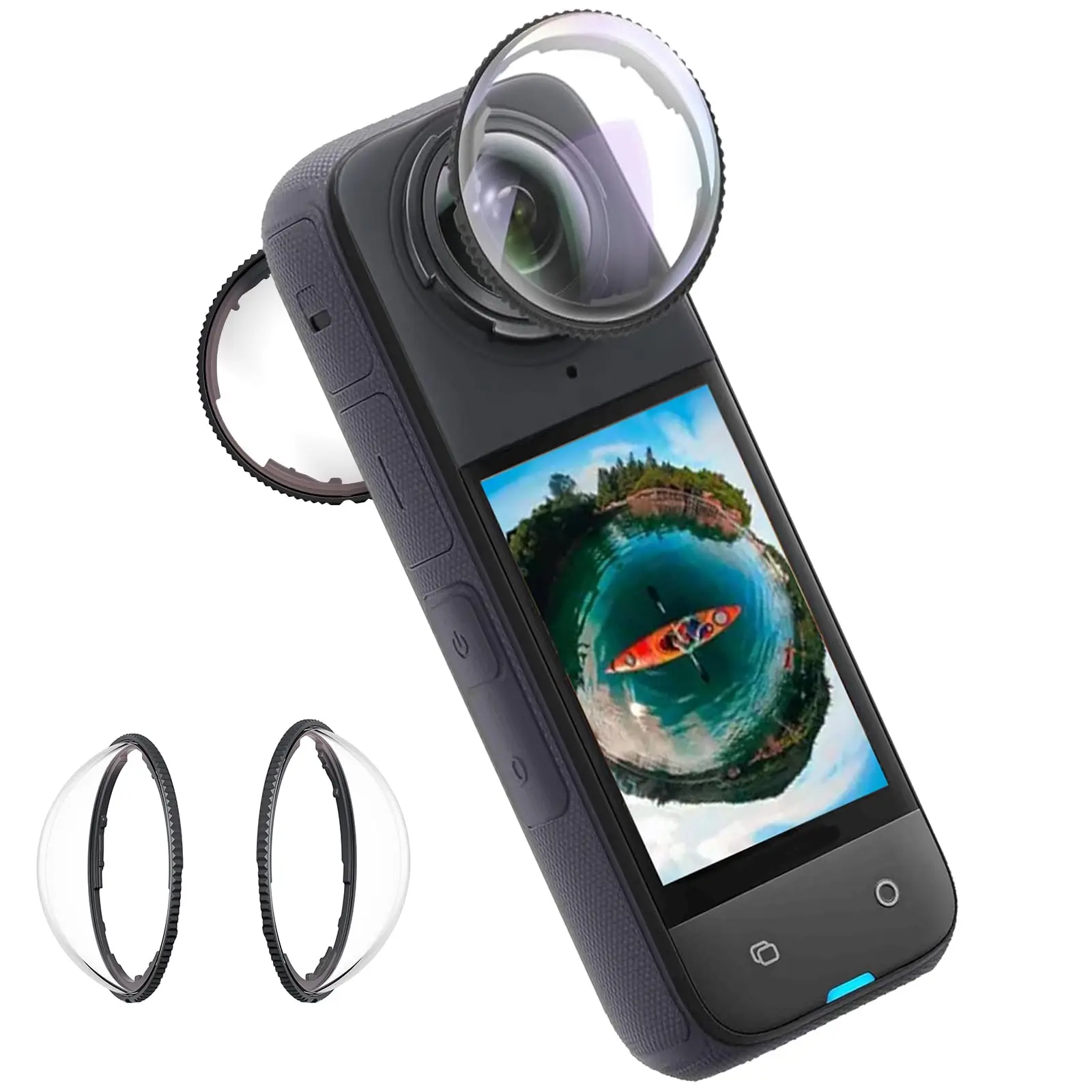 Wysokiej jakości osłony na obiektyw ze szkła hartowanego do Insta360 X6, X5, X4, Air, X3 – odporne na zarysowania, zabezpieczające obiektyw, akcesoria do aparatu. — 2