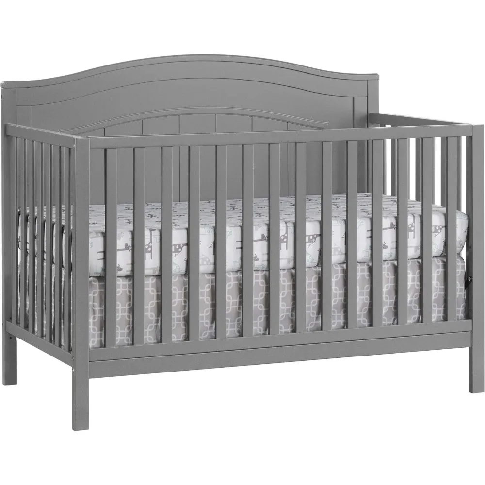 

Oxford Baby North Bay 4-in-1 Convertible Baby Crib, Dove Gray, GreenGuard Gold Certified