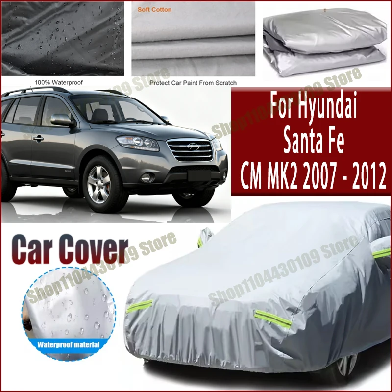 

For Hyundai Santa Fe CM MK2 2007-2012 Car Cover Waterproof UV Protection All Weather Dustproof Snow Rain Cover 190T Polyester