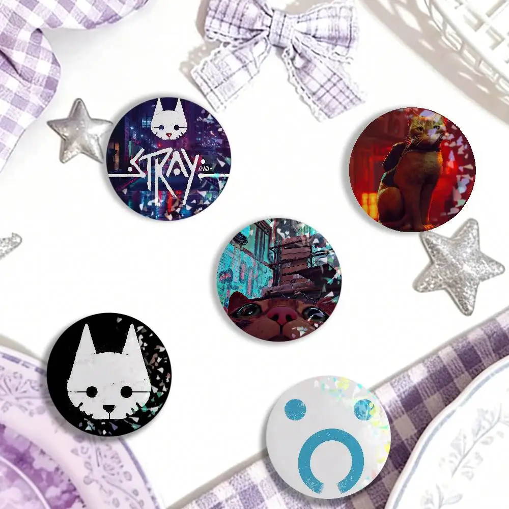 S-Stray Cat Adventure Game Laser Badge Kreative Broschen Rucksack-Accessoires, tolle Geschenke für Freunde und Kinder