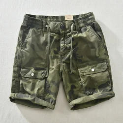 Men's Outdoor Travel Camouflage Shorts Summer Japanese Harajuku Hip Hop Modis Cargo Shorts Male Loose Joggers Beach Capris Pants