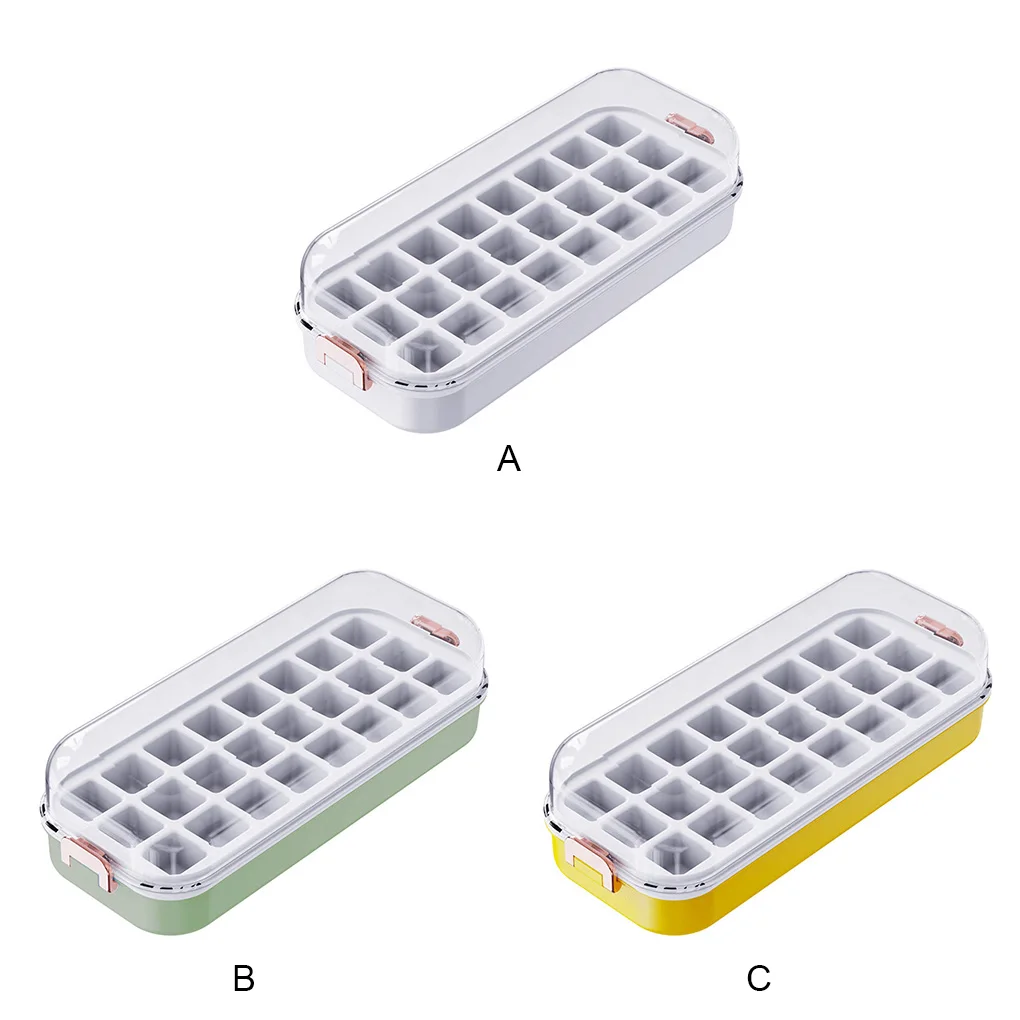 

Ice Cube Tray 24 Cavity Transparent Lid Freezing Mold Mould Gadget