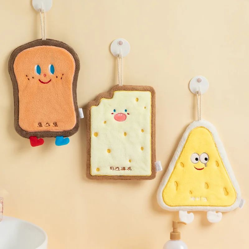 

Cute Cartoon Kitchen Cleaning Towel Quick-drying Hanging Hand Towels Absorbent Dishcloths Coral Velvet Soft Cleaning Cloth Rag