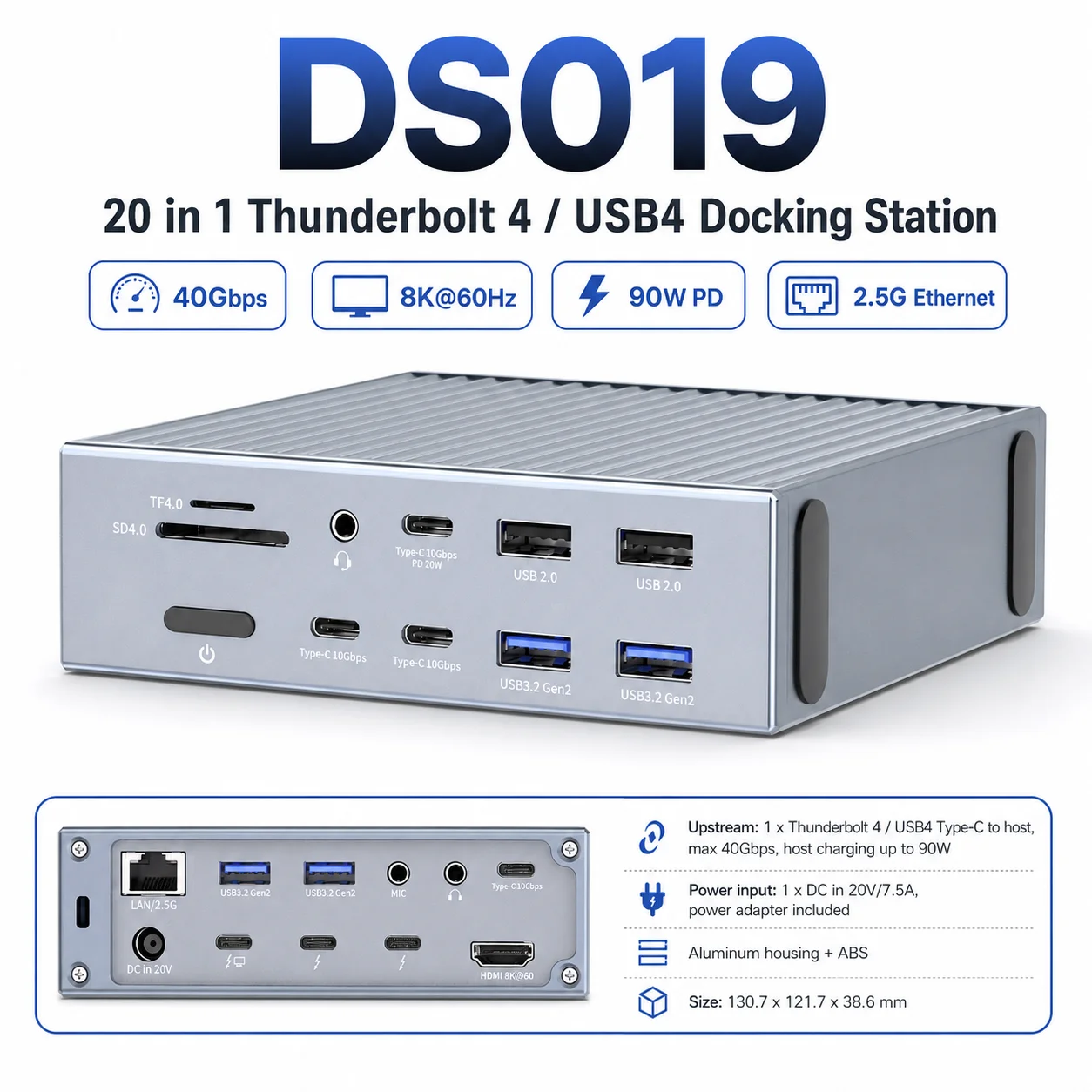 20 in 1 Thunderbolt 4 Docking  - огляд і ціна Docking Station Thunderbolt 4