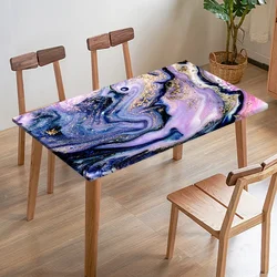 Abstract Marble Rectangular Tablecloth Waterproof Fitted Rectangle Table Cover Elastic Table Cloth for Dining Table Desk Decor
