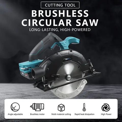 전기 원형 톱 165mm 톱 블레이드 Makita 18v 배터리에 적합한 브러시리스 멀티 앵글 커팅 배터리 및 충전 장치가 함께 제공됩니다.