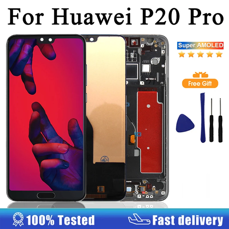 Pantalla AMOLED de 6,1 pulgadas para Huawei P20 Pro, montaje de digitalizador con pantalla táctil LCD para Huawei P20 Pro, piezas de reparación de