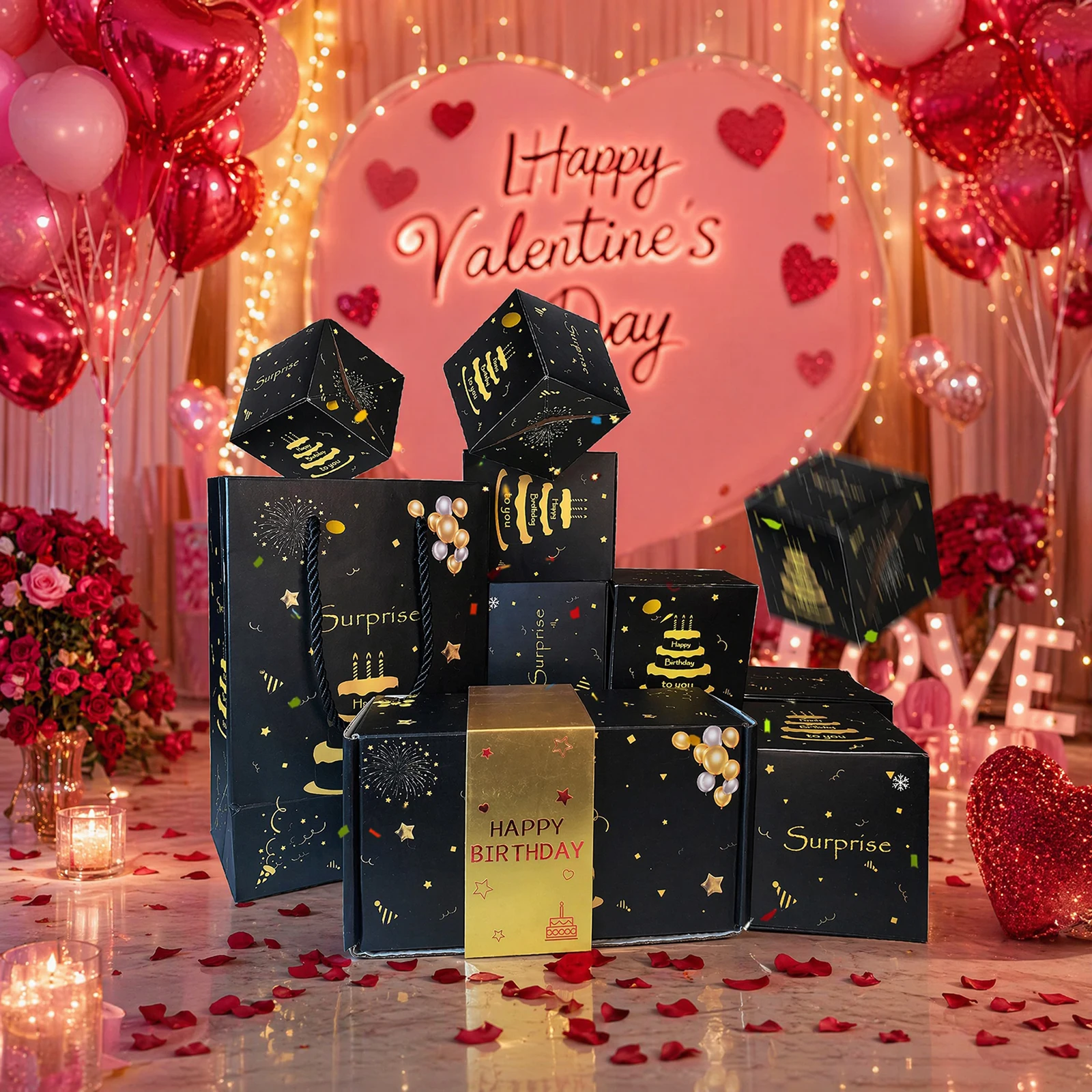 Graduation Party Favor Bag with Handles Candy Packaging Bag Box Gold Stamping Paper Favor Packaging Box for Women Girls Men Boys
