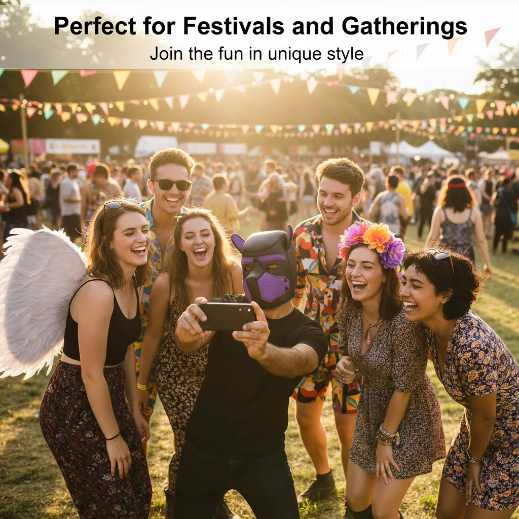 XL 사이즈 PU 신형 대형 개 머리장식 풀페이스 페티시 강아지 코스프레 마스크 후드 남녀 공용 할로윈 파티 섹시 코스튬