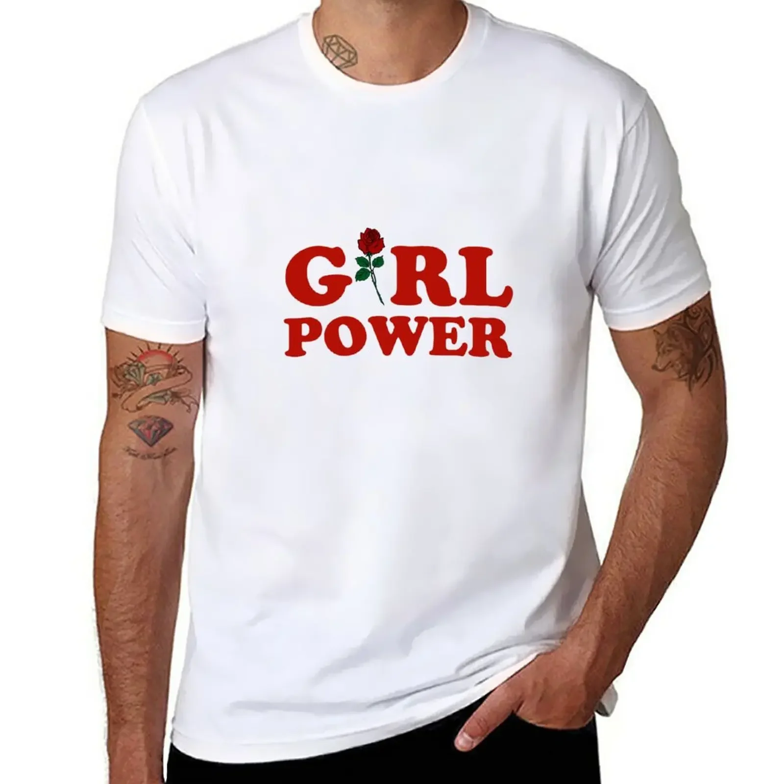 Girl Power T-Shirt Short sleeve tee vintage korean fashion Men's t-shirt